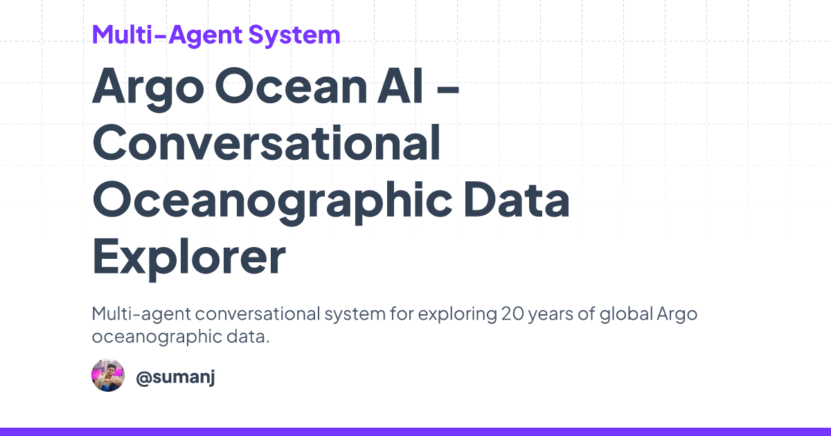Argo Ocean AI - Conversational Oceanographic Data Explorer — Suman Jana ...