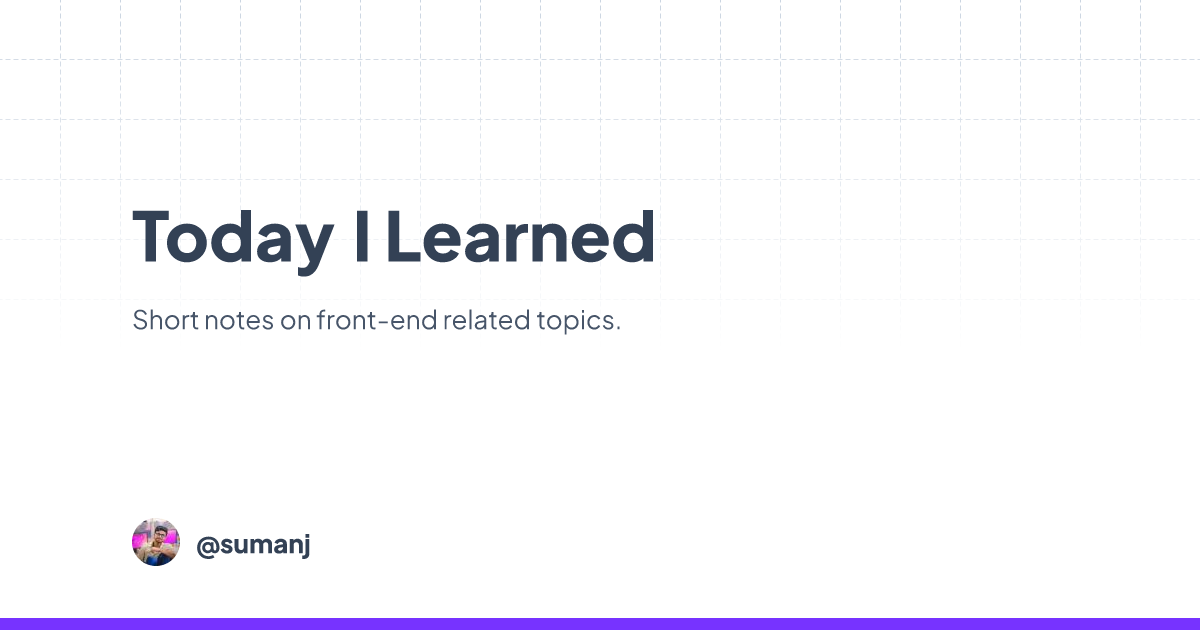 Today I Learned — Suman Jana · CSE Student